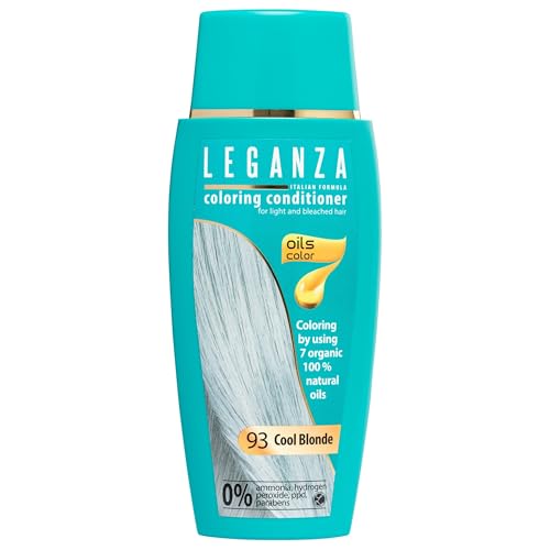 Leganza Haartönung Conditioner - 93 Kühles Blond - Glänzende Semi Permanente Blonde Haarfarbe - Natürliche Spülung und Intensivtönung für Haare - Für Blondes oder Blondiertes Haar - Vegan -150 ml