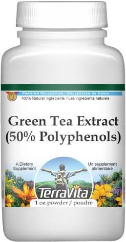 TerraVita Extracto de té verde (50% polifenoles) (6% de cafeína) Polvo (1 oz, ZIN 514381) - Paquete de 3