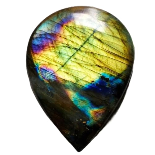Labradorite jaune naturelle cabochon poire de prestige pour haute joaillerie
