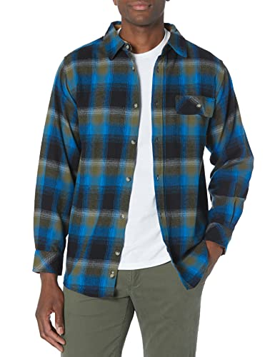 Legendary Whitetails Men's Standard Buck Camp Flannel Shirt, Cobalt Plaid, Large #TOP3