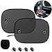 Pack De 2 Unidades Parasoles para Coche,Parasoles Ventana Laterales Coche Cortinas De Auto De Protección UV Coche Sun Shade con Ventosas Parasol Coche Bebe para Niños Y Mascotas (Negro)
