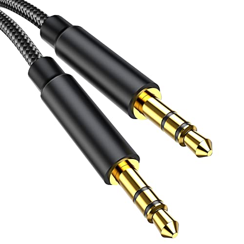 Gulemfy Cable Audio Mini Jack Macho a Macho, 3.5mm, [1.2m] Nylon Trenzado, Cable Auxiliar Compatible con Coche, Autoradio, Auriculares, Altavoz,TV, iPhone, Tablet…