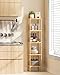 SONGMICS Bamboo Storage Shelf, 5-Tier Shelving Unit, Multifunctional, in the Entryway, Bathroom, Living Room, Balcony, Kitchen, 13 x 13 x 57.5 Inches, Light Bamboo UBCB55Y