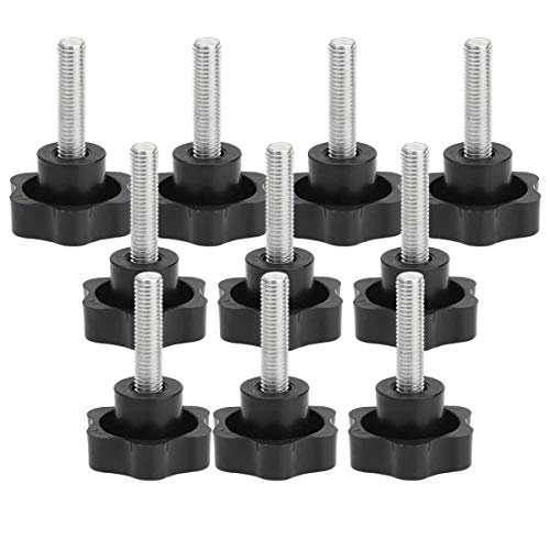 LINVINC 10 Stück M10 Sternkopf Gewinde Rändel Rändelschraube Griffknöpfe Klemmschraube - Pflaume Sechskant Form Außengewinde Klemmknöpfe Griff Rändelschraube, 70 X 10 Stück Cover