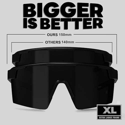 Image of WISTON XL Z87 Sunglasses for Big Wide Heads Men Women,TR90 Ultralight UV400 Protection Sun Glasses Z8224