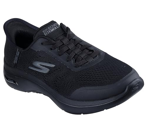 Skechers Tenis Go Walk Arch Fit 2.0 Valencia para Mujer, Ribete Textil Negro., 38.5 EU