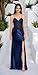 Satin Mermaid Wedding Guest Dress for Women Long Slit Lace Applique 2025 Spaghetti Strap Party Gown Silver 12 JA0330