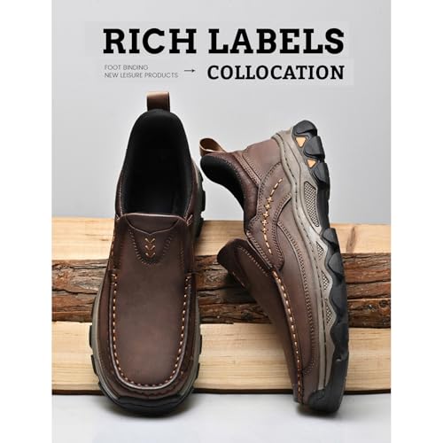 Enjerr Orthopedic Shoes Men - Arch Support, Men's Comfortable Casual Genuine Leather Slip on Loafers4