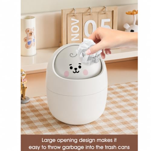 Image of Cortina Corton Design Plastic Small Tabletop Dustbin, Small Waste Bin for Study Table, Office Desk, Bathroom, Kitchen Sink & Washroom (White)