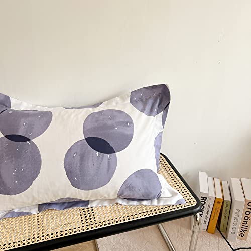 Blueblue Abstract Kids Duvet Cover Set Twin 100% Cotton Bedding For Boys Girls Teens Single Bed Grey Circle Geometric Pattern On White 1 Modern Comforter Cover 2 Pillowcase (Twin) #TOP5