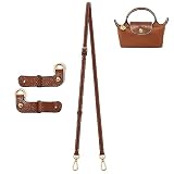 RYYXZXL Leather Purse Straps Replacement Shoulder Strap Leather Adjustable Crossbody Strap Suitable for Long champ Handbags（Brown+gold Hardware）