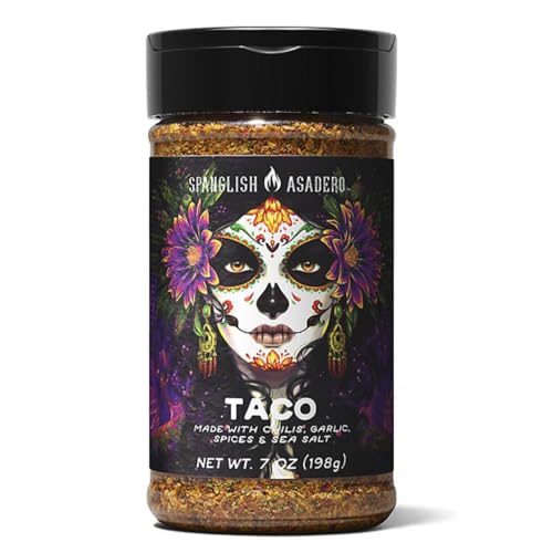 Spanglish Asadero Taco Seasoning with Chilis, Garlic, Spices and Sea Salt, 7 oz