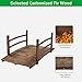 VINGLI 4 ft Garden Bridge, Arch Walkway Wooden Bridge with Safety Rails Carbonized Finished, Decorative Landscaping Footbridge for Koi Pond, Dry Creek Bed, Garden Pathway or Rustic Wedding Decor