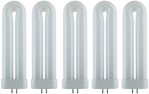 Sunlite 40480-SU T6 Fluorescent U-Shaped Light Bulb, 12 Watts, 505 Lumens, GX10q 4-Pin Base, Plug-In, 5,000 Hour Life Span, Clubs, Restaurants, Party Lights, Bars, 4100K Cool White, 5 Count