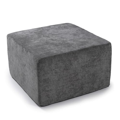 Image of MONVANE Ottoman for Modular Sectional Cloud Couch, Chenille Deep Seat Boneless Couch for Living Room, Bedroom and Apartment, No Assembly Required, DIY Combination, Grey