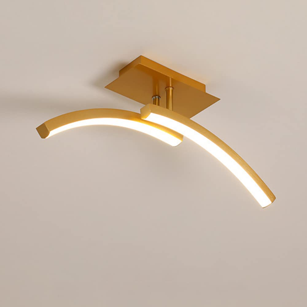 HXYSXHJUO Gold Led Lights Strip For Bedroom,Dimming Flush Mount Ceiling Light Fixtures,3000K/4000K/6000K Linear Chandelier Fixtures 15in