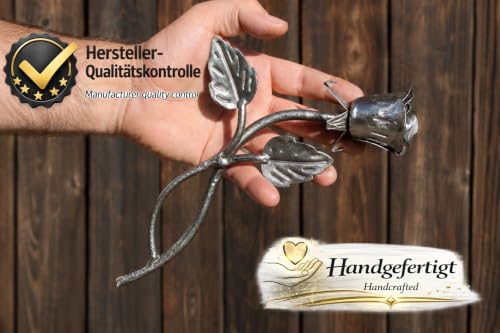 UHRIG Ręcznie kuta róża żelazna 25 cm