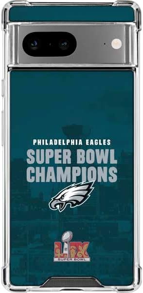 Skinit Clear Phone Case Compatible with Google Pixel 8 - Officially Licensed NFL Philadelphia Eagles Super Bowl LIX Champions Design