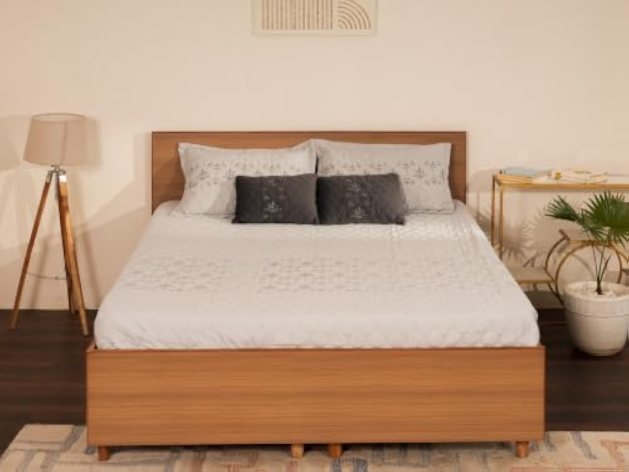 King Size Quilted Embroidered 5 Piece Bed Cover Set
