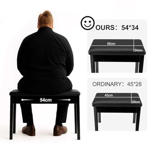 Piano Stools 54x34x45CM Piano Stool Faux Leather Keyboard Bench with Storage Multi-Purpose Stool for Piano Stool Storage (54x34x45CM) - Cosy Home Interiors Piano Stools 54x34x45CM Piano Stool Faux Leather Keyboard Bench with Storage Multi-Purpose Stool for Piano Stool Storage (54x34x45CM) - Image 5