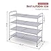 Simple Trending 4-Tier Stackable Shoe Rack, Expandable & Adjustable Shoe Shelf Storage Organizer, Metal Mesh, Silver