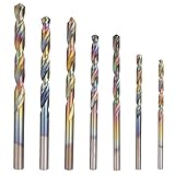 4. Einfache Verwendung und Aufbewahrung: Das Set beinhaltet 7 x M35 Kobaltstahl-Spiralbohrer: 3 mm, 3,2 mm, 4 mm, 4,2 mm, 5 mm, 5,2 mm, 6 mm, 6,5 mm; klein und leicht, einfache Verwendung und Aufbewahrung.