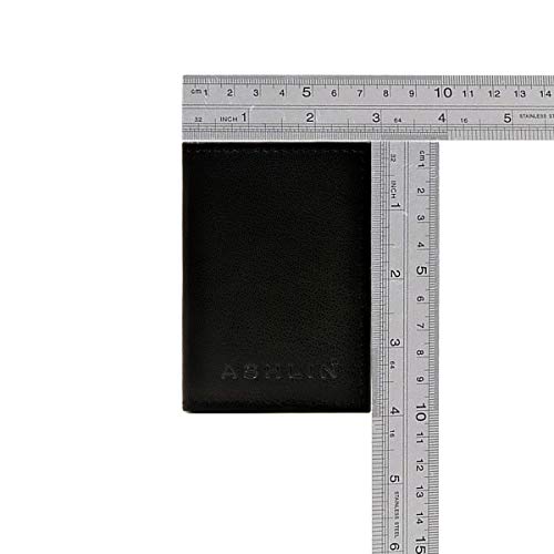 Ashlin Genuine Leather Double ID Holder. Drivers License|MetroPass|Double Photos Holder| Black [7503-07-01]3