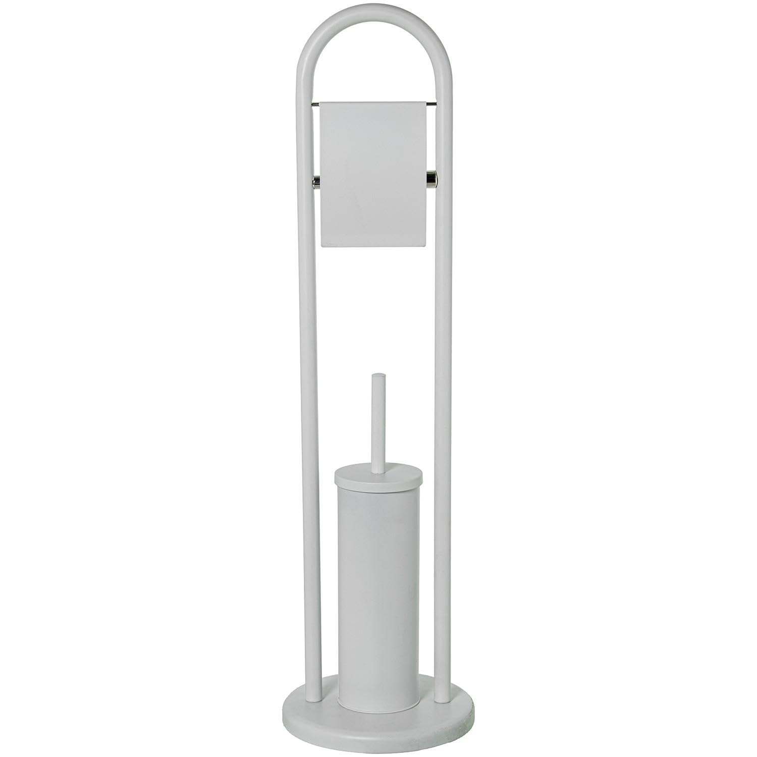 Support rouleau avec brosse WC blanc DRW, l'accessoire gain de place indispensable