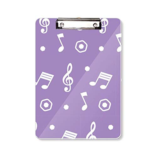 Bloc-notes de musique blanc violet A4 pour partitions et solfège