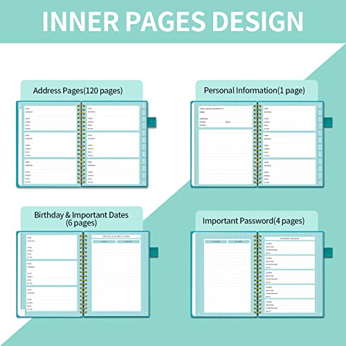 Regolden-Book Address Book With Alphabetical Tabs, Hardcover Address Organizer For Record Contacts, Telephone Book For Seniors, Internet Log Book Journal With Password, Pen Loop, Pocket, (5.7X7.2") #TOP3