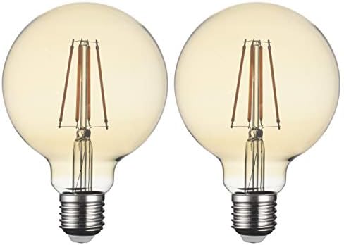 SD LUX E27 LED Globe Light Bulbs Globe LED Bulbs 8W Vintage Filament G95 Globe Bulbs Amber No Flicker Edison Screw LED Bulbs 810LM (75W Equiv) Warm White 2700K Non-dimmable 2 Packs[Energy Class A+]