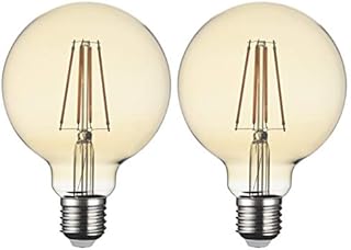 SD LUX E27 LED Globe Light Bulbs Globe LED Bulbs 8W Vintage Filament G95 Globe Bulbs Amber No Flicker Edison Screw LED Bulbs 810LM (75W Equiv) Warm White 2700K Non-dimmable 2 Packs[Energy Class A+]