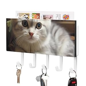 BVKWNTSA Katzen Schlüsselhalter mit 5 Haken