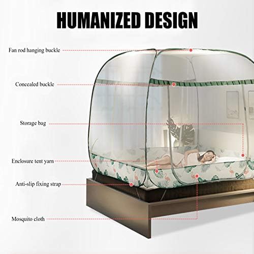 Mosquitera Emergente Mosquitera Cama con Dosel Plegable Sanmen Puerta Cama Tienda De Campaña Redes Gran Antimosquitos Cortina para Acampar con Fondo para Cama Piso Viajes De Acampada,Fácil I