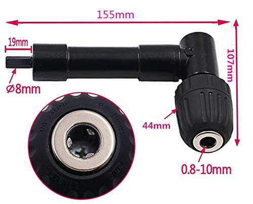 Adaptador de accesorio de taladro de 90 grados con extensión de curvatura estable 2