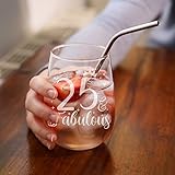 Always Looking Good 25th Birthday Gifts for Women 25 & Fabulous Engraved stemless Gin Glass Present for 25 Year Old Ladies stemless Gin Glass Laser Engraved Elegant stemless 25th Gin Glass - Image 2