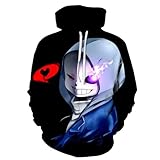 Weixu Unisex Anime Hoodies Sweatshirt Undertale Cosplay Costume 3D Hooded Pullovers Sweater Tops (E) XXS