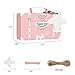 DOYIDE 50 Pack Favor Boxes, Suitcase Favor Candy Boxes, Travel Themed Wedding Favors Box, Vintage Kraft Paper Suitcase Box for Travel Themed Party/Wedding/Bridal Shower Decoration (Pink, 50 pack)