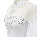 JRUIA Girls' Classic Figure Skating Competition Dress Solid Color Outdoor Gymnastics Leotards Ice Roller Costume Rhinestone,White,7_10Years