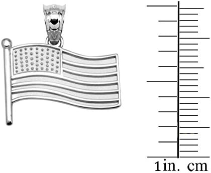 925 Sterling Silver American Flag Charm Pendant Necklace image 5