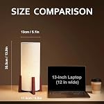 KUNJOULAM Lampes de petite table modernes, lampe de chevet avec lin tissu d'ombre, 13.97" Lampe de table de chevet Cylinder pour Chambre, Café, Salon Décor