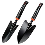 LiangSanXin 2 Pala Jardinería Metal Ancha Estrecha Excavar Plantar
