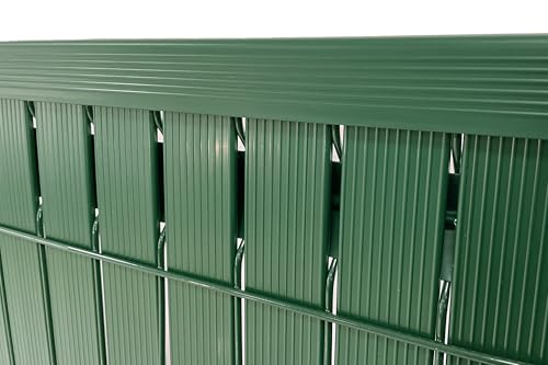 CASANOOV Kit Occultation en Lattes PVC CINTO – 200 x 120 cm de 34 lames Rouleau Brise-Vue Vert pour Grillage 55 min Rigide – Protection Intimité Jardin, Terrasse & Extérieur – Installation Facile