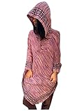 Handmade EUROKA Womens Hooded Khadi Cotton Vegan Poncho with hood Purple ethnic block printed patterns gypsy festival ceremony ritual tribal AJJAYA