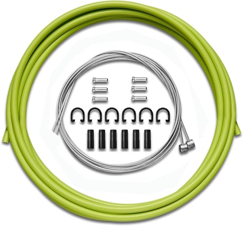 Fat-Cattie Universal Standard Bike Brake Cable and Housing Set(9.8ft,Green)