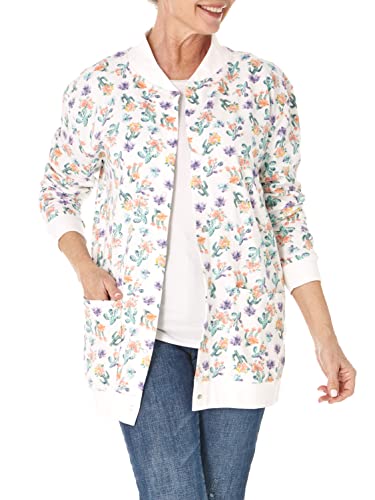 Image of AmeriMark Women Fleece Snap Button Cardigan Sweatshirt Coat - Ladies Soft Lightweight Warm Long Sleeve Jacket with Pockets