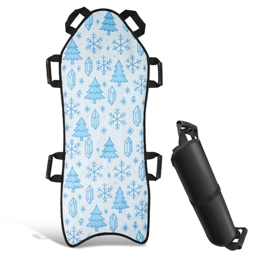 45\" x 18\" Foldable Snow Sled for Adults & Kids,Winter Snow Sleds with Handles for Steering, Portable Winter Sled for Snow Riding & Tobogganing (Blue)
