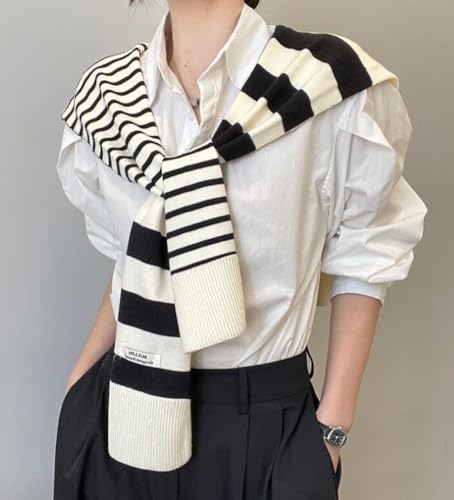 Sweater Shawl Wraps Women Pashmina Shawls and Wraps Stripe Knitted Shawl Scarf Cardigan Cape Cashmere Shoulder Top4