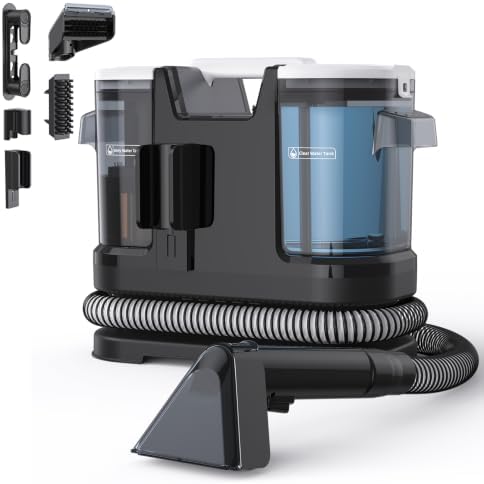 Lubluelu Nasssauger Polsterreiniger Gerät 22 kPa, 600 W | Tragbares Reinigungsgerät mit großem Wassertank, Selbstreinigungsfunktion und langem Schlauch für Teppiche, Autos & Sofas