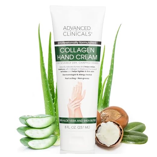 Advanced Clinicals Collagen Hand & Body Cream Skin Care Moisturizer Lotion For Dry Cracked Skin. Soothing & Hydrating Plant Collagen Lotion W/Aloe Vera, Green Tea, & Shea Butter, Large 8 Fl Oz